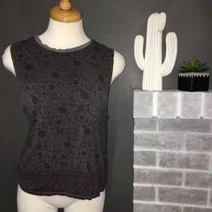 AE grey floral muscle tank
